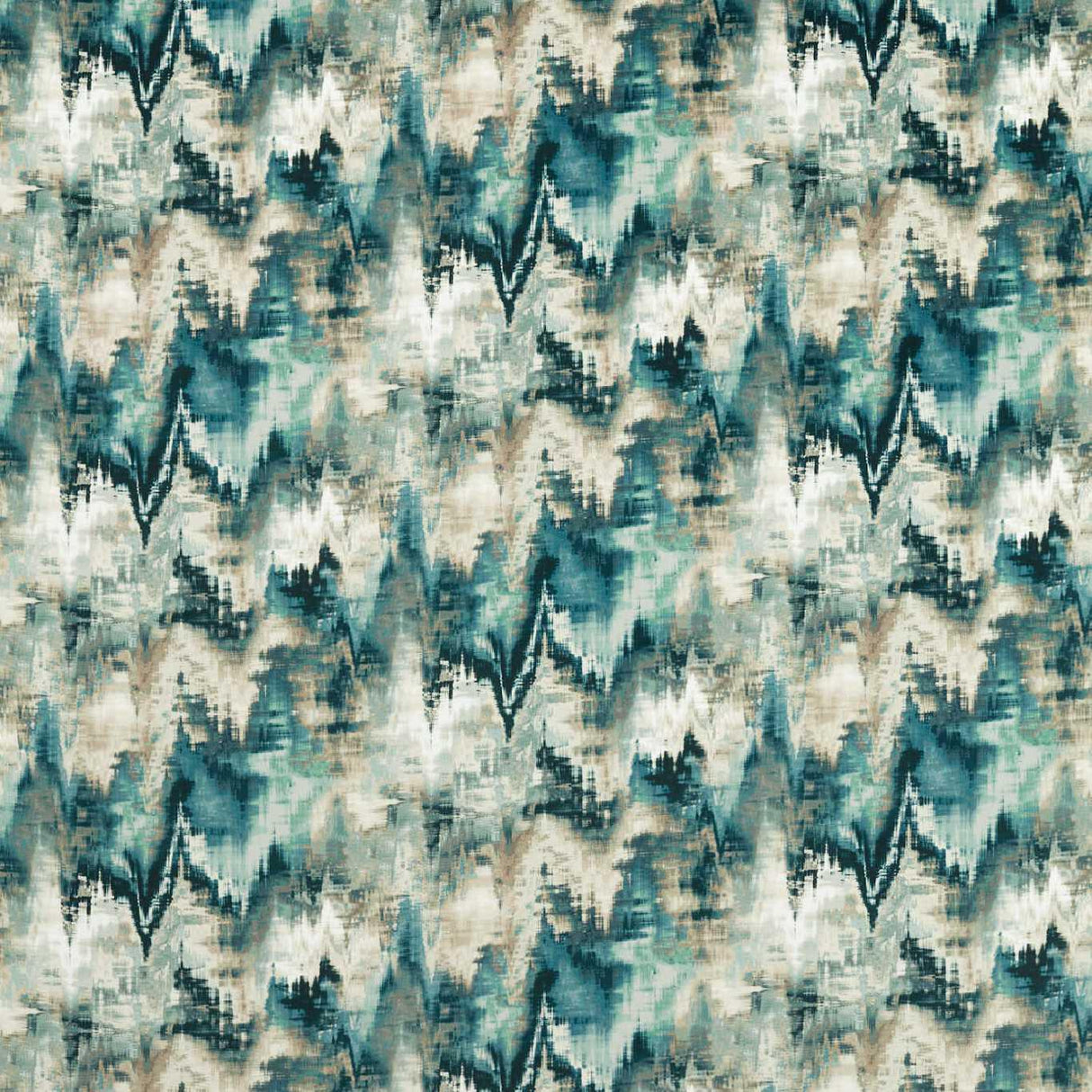 Harlequin Distortion Adriatic/Ink/Parchment Fabric