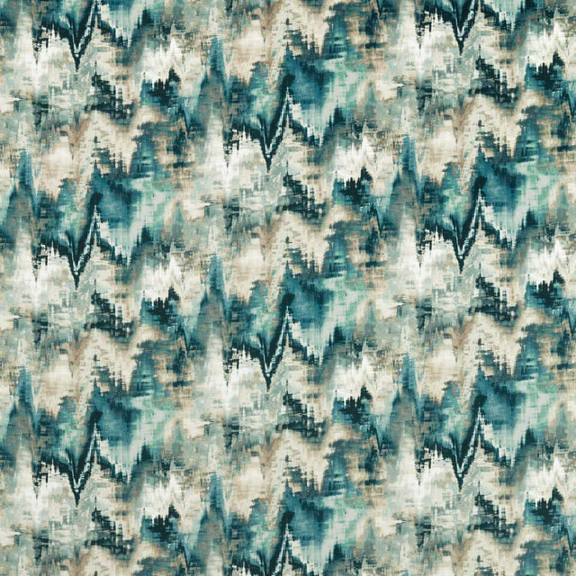 Harlequin Distortion Adriatic/Ink/Parchment Fabric
