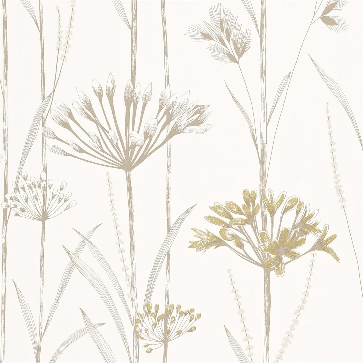 Harlequin Gardinum Ivory/Gold Wallpaper