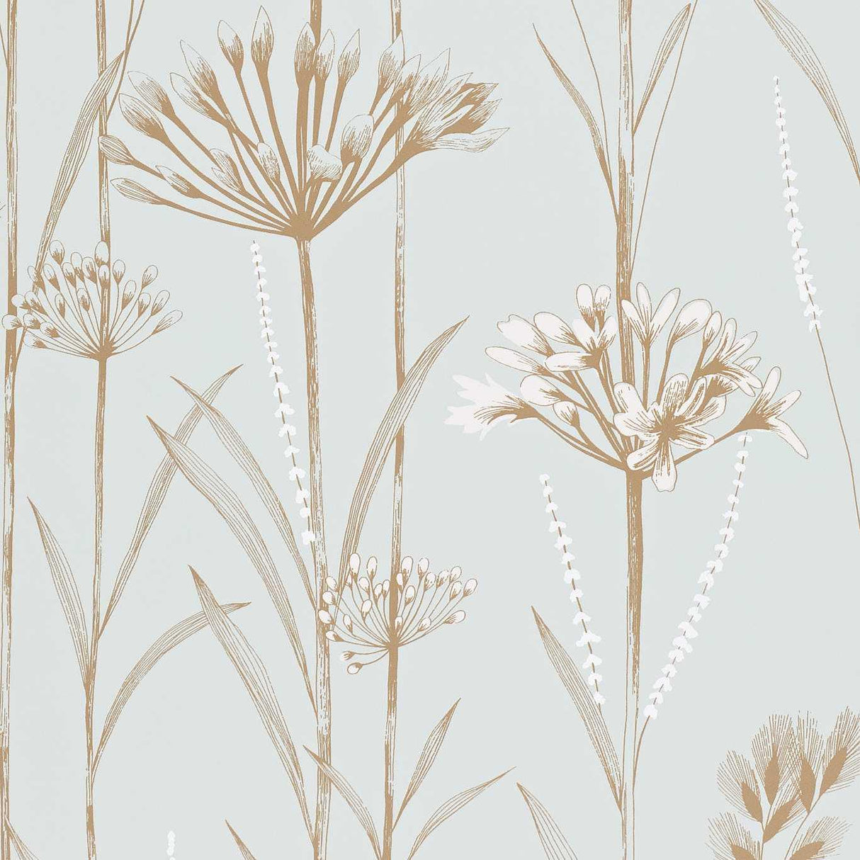 Harlequin Gardinum Seafoam/Chalk/Gold Wallpaper