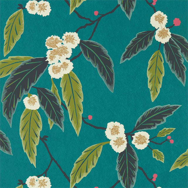 Harlequin Coppice Peacock/Azalea/Midnight Wallpaper