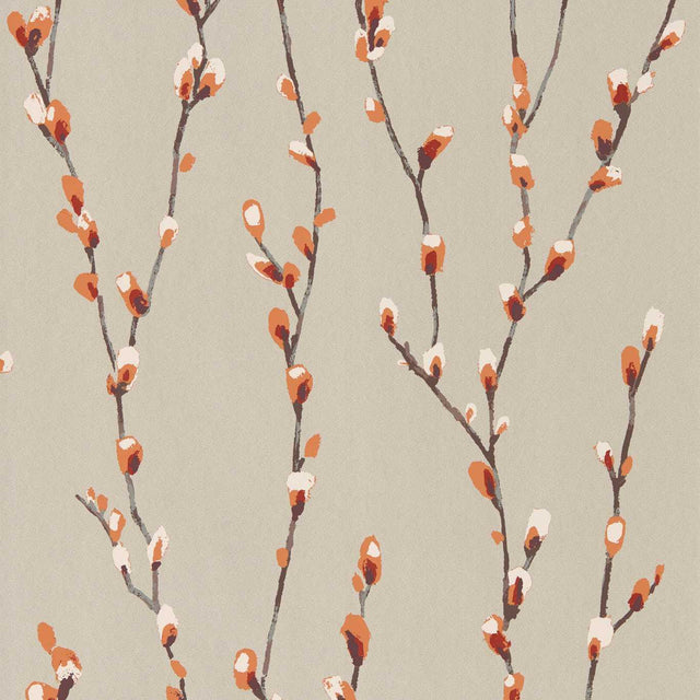 Harlequin Salice Tangerine/Gilver Wallpaper