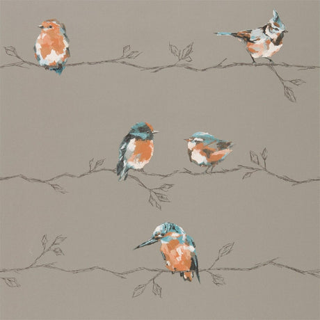 Harlequin Perisco Tangerine/Duckegg Wallpaper