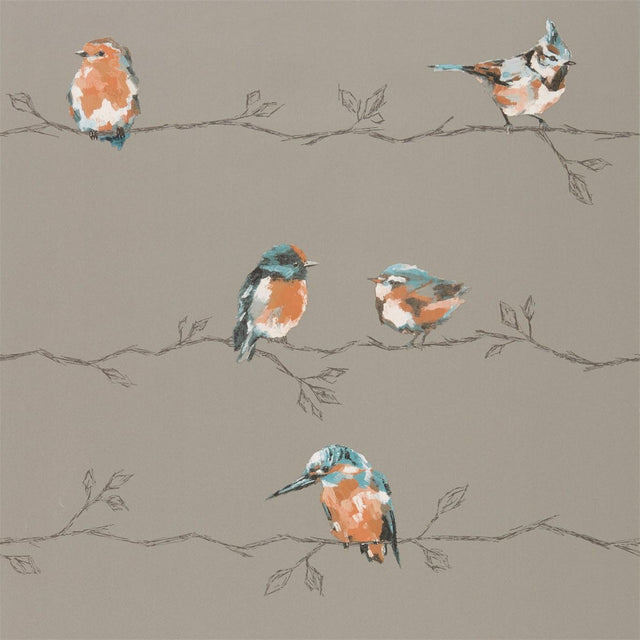 Harlequin Perisco Tangerine/Duckegg Wallpaper