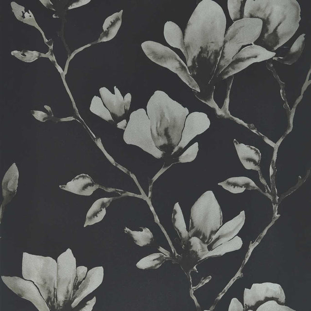 Harlequin Lotus Onyx/Silver Wallpaper