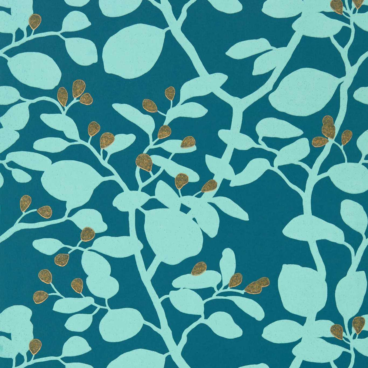 Harlequin Ardisia Amazonia/Teal/ Gold Wallpaper