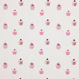 Harlequin Cupcakes Pink on Cream Fabric