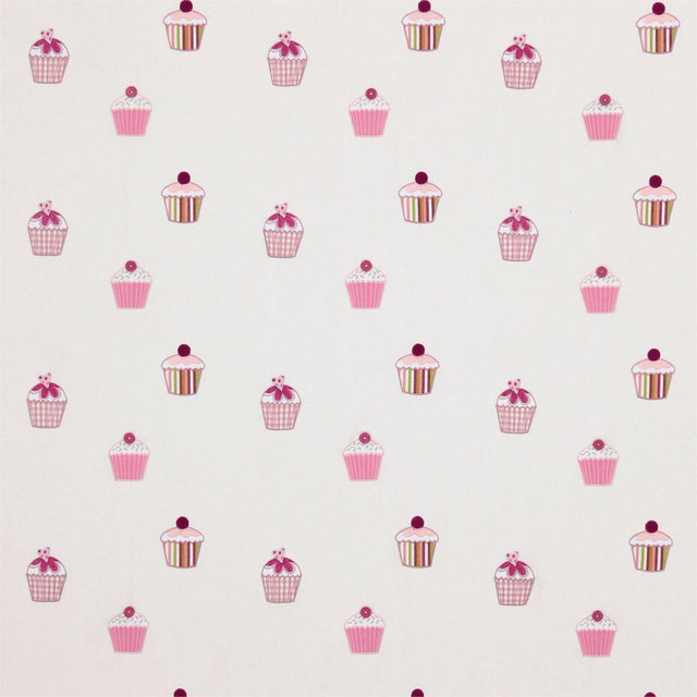 Harlequin Cupcakes Pink on Cream Fabric