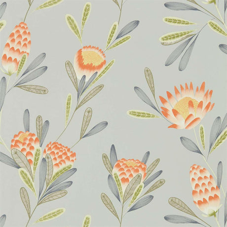 Harlequin Cayo Coral/Silver Wallpaper