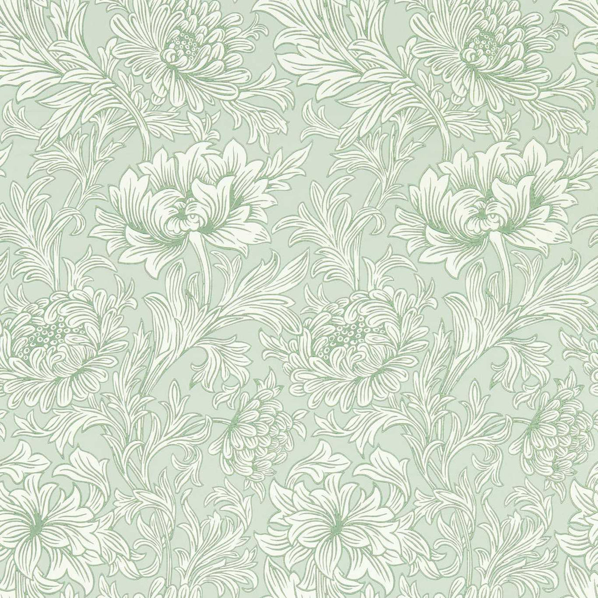 Morris & Co Chrysanthemum Toile Willow Wallpaper