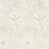 Morris & Co Chrysanthemum Toile Cochineal Pink Wallpaper