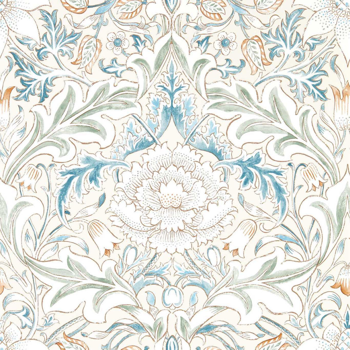 Morris & Co Simply Severn Bayleaf/Annatto Wallpaper