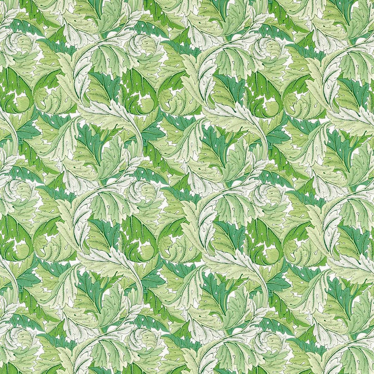 Morris & Co Acanthus Leaf Green Fabric
