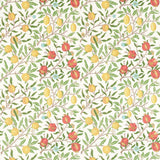 Morris & Co Fruit Leaf Green/Madder Fabric