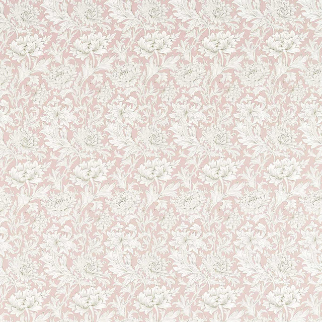 Morris & Co Chrysanthemum Toile Cochineal Pink Fabric