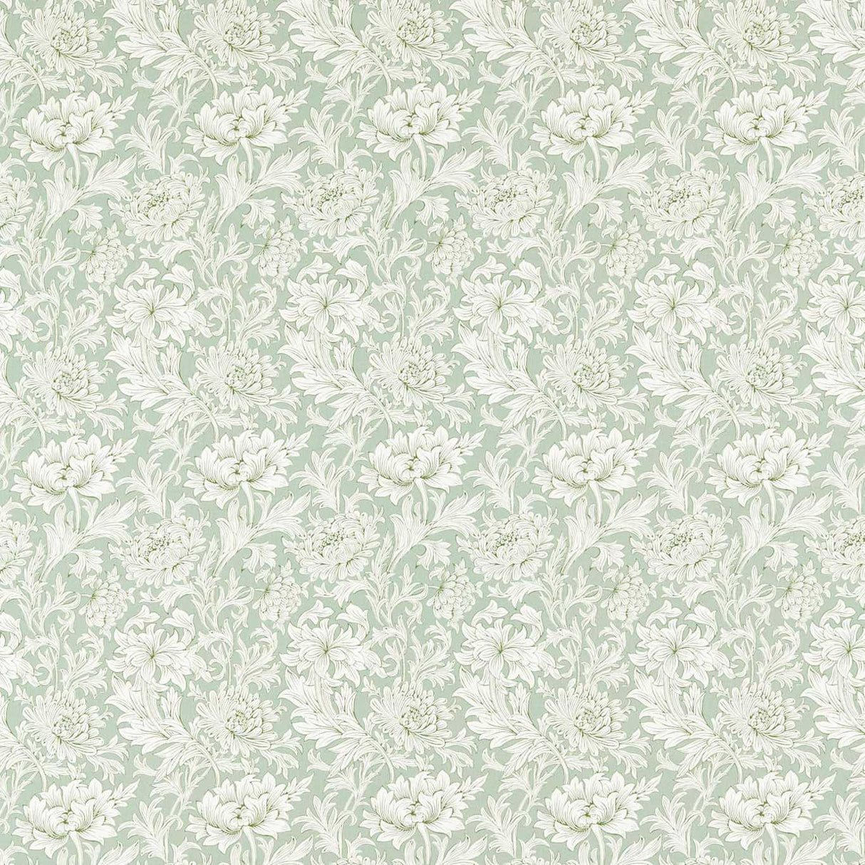 Morris & Co Chrysanthemum Toile Willow Fabric