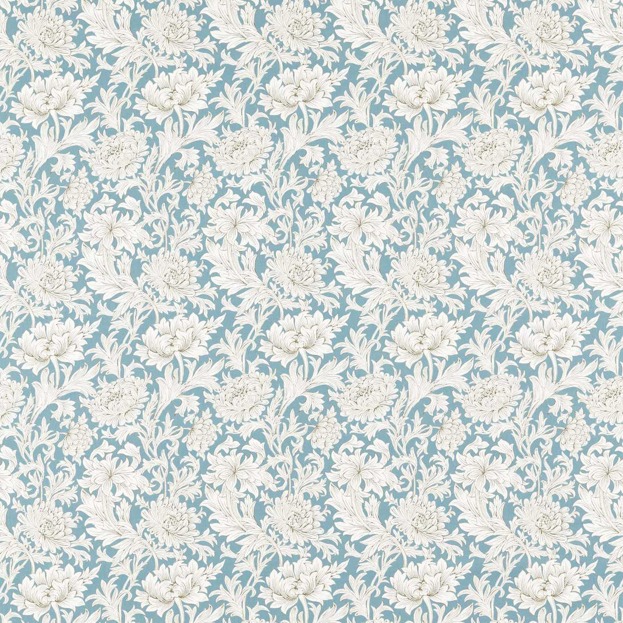 Morris & Co Chrysanthemum Toile Slate Fabric
