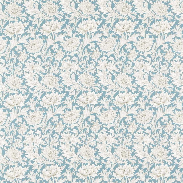 Morris & Co Chrysanthemum Toile Slate Fabric