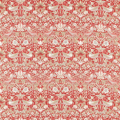 Morris & Co Strawberry Thief Indian Red Fabric