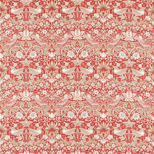 Morris & Co Strawberry Thief Indian Red Fabric