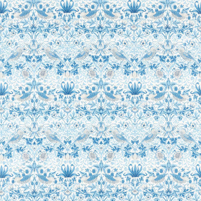 Morris & Co Strawberry Thief Woad Fabric