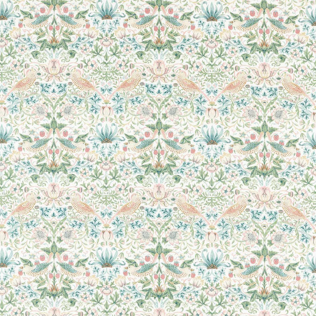 Morris & Co Strawberry Thief Cochineal/Willow Fabric