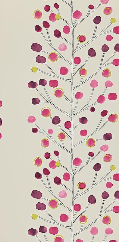Scion Berry Tree Plim/Berry/Lime/Mink Wallpaper