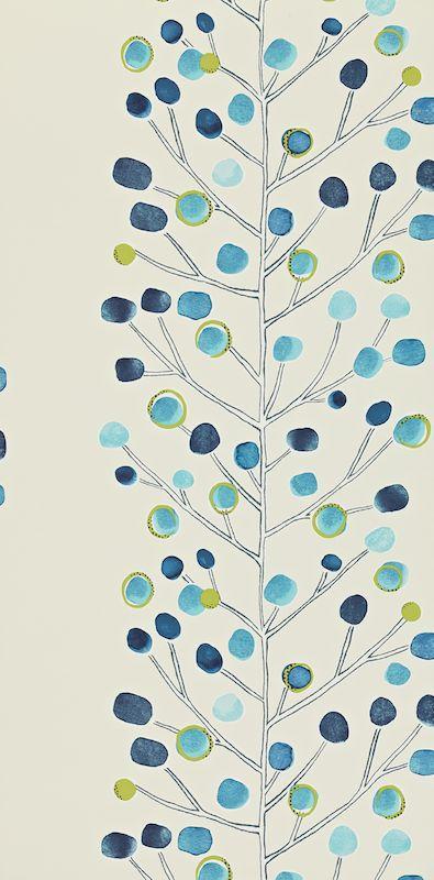 Scion Berry Tree Peacock/Blue/Lime/Neutral Wallpaper