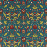 Zoffany Oiseaux de Paradis Embroidery Prussian Blue Fabric