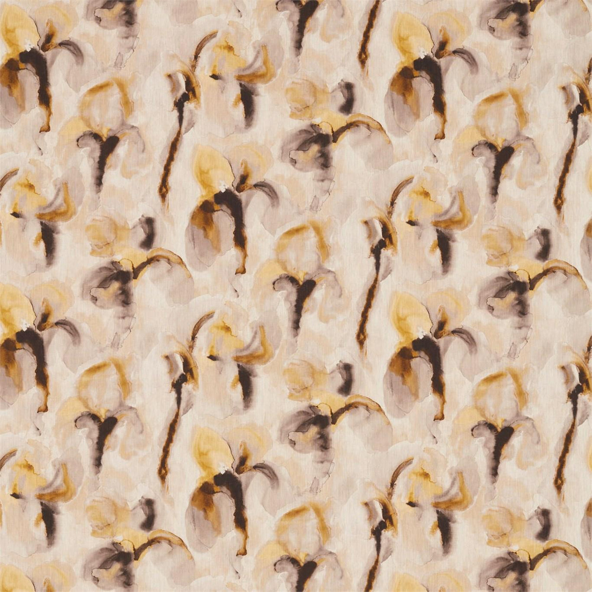 Zoffany Water Iris Gold/Charcoal Fabric