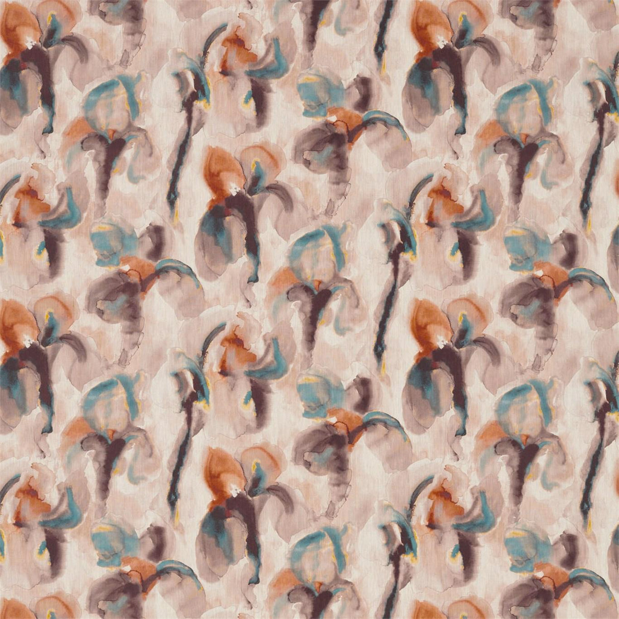 Zoffany Water Iris Peacock/Copper Fabric
