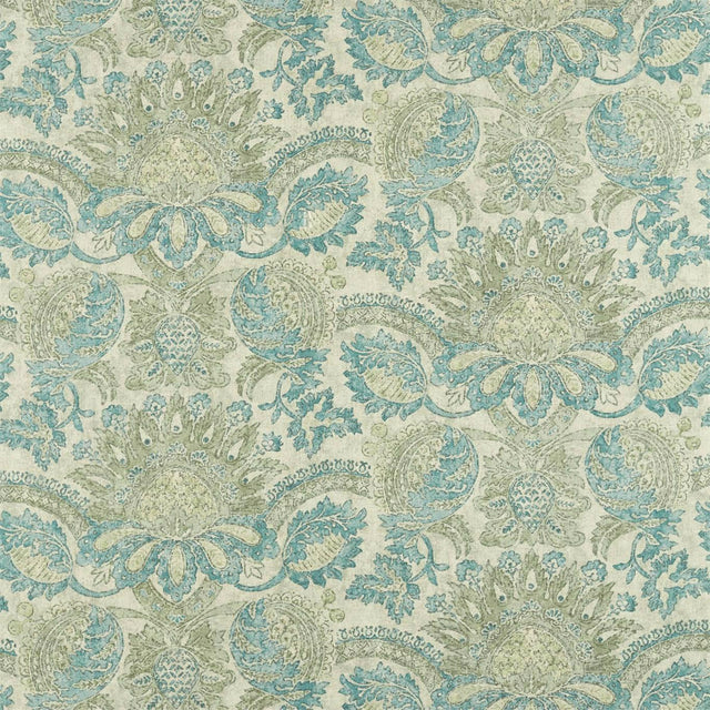 Zoffany Pomegranate Print Dufour/Green Stone Fabric