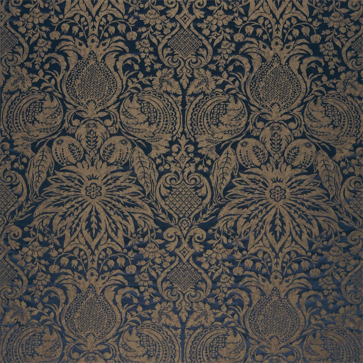 Zoffany Mitford Weave Prussian Copper Fabric