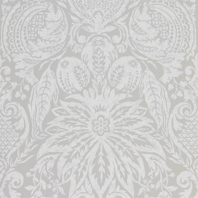 Zoffany Mitford Damask Platinum Grey Wallpaper