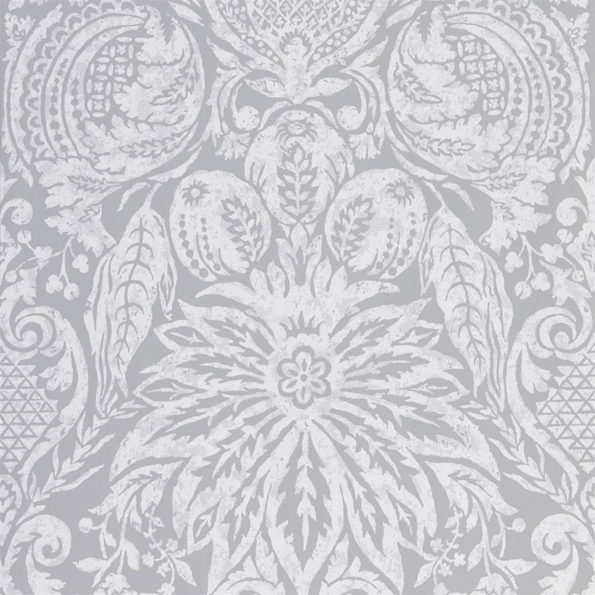 Zoffany Mitford Damask Empire Grey Wallpaper