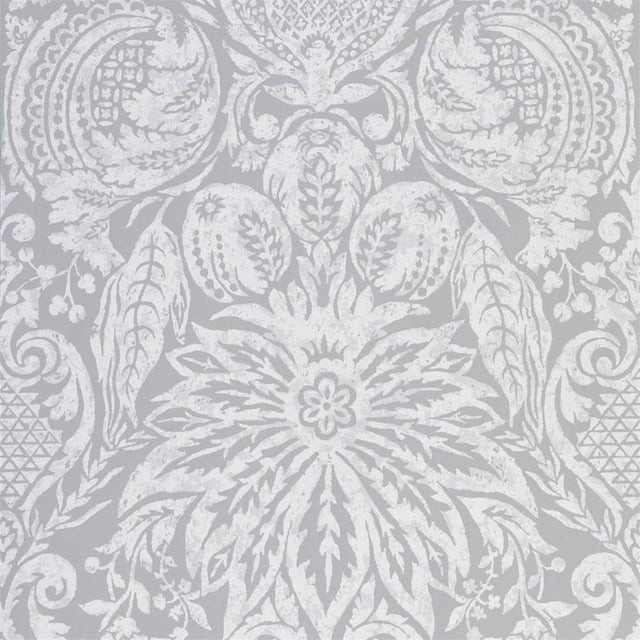 Zoffany Mitford Damask Empire Grey Wallpaper