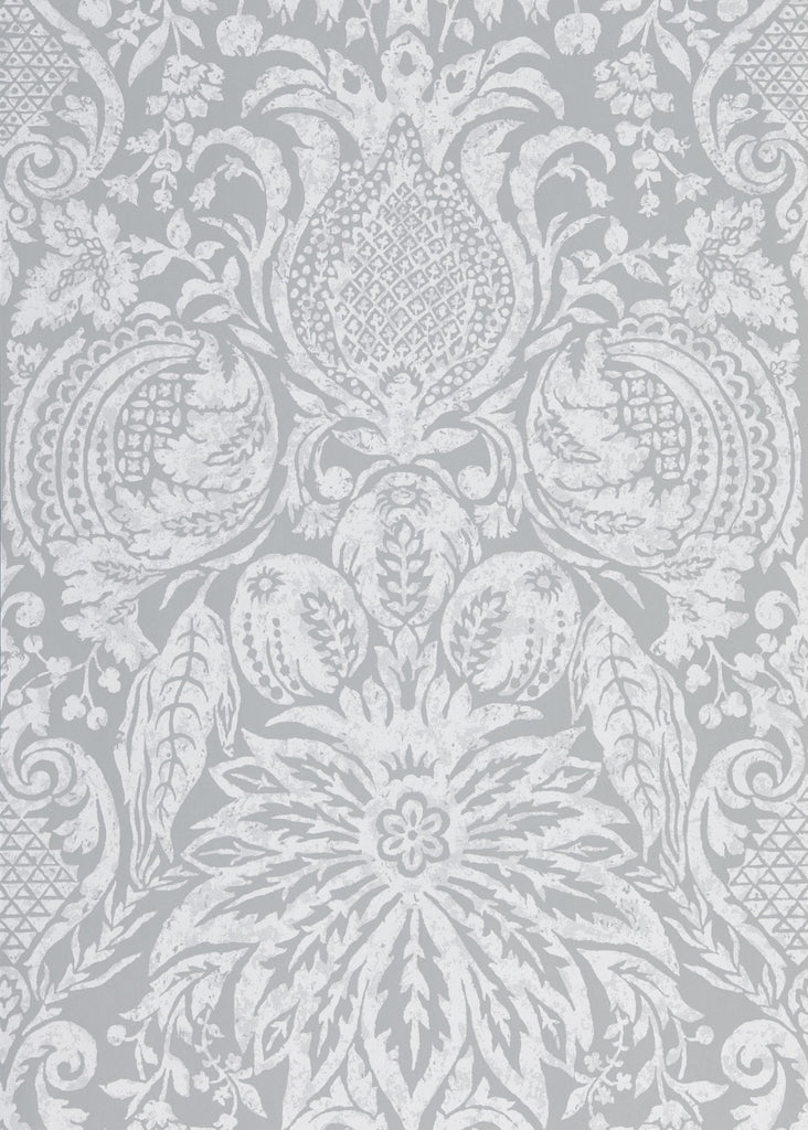Zoffany Mitford Damask Empire Grey Wallpaper