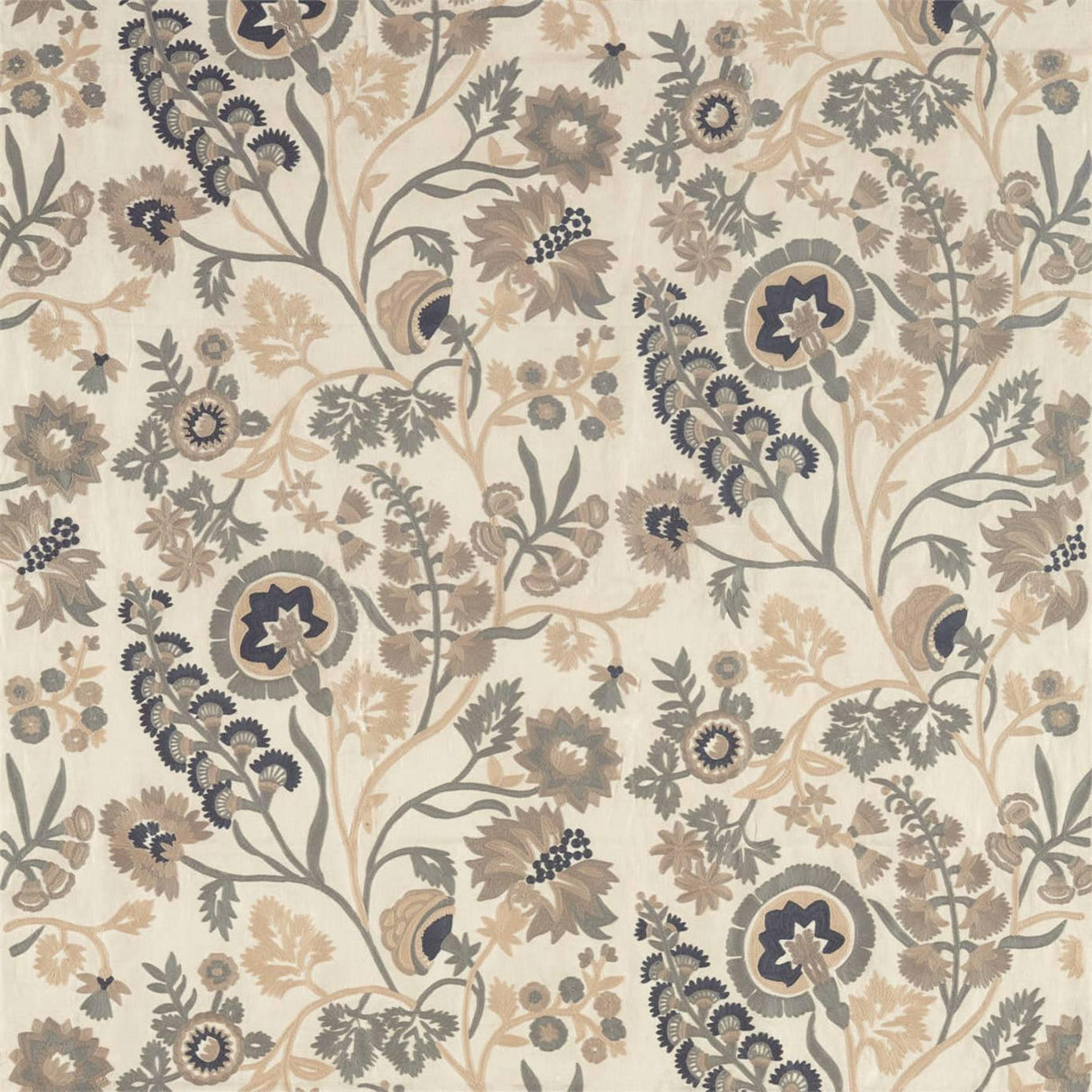Zoffany Hardwick Crewel Fossil Fabric