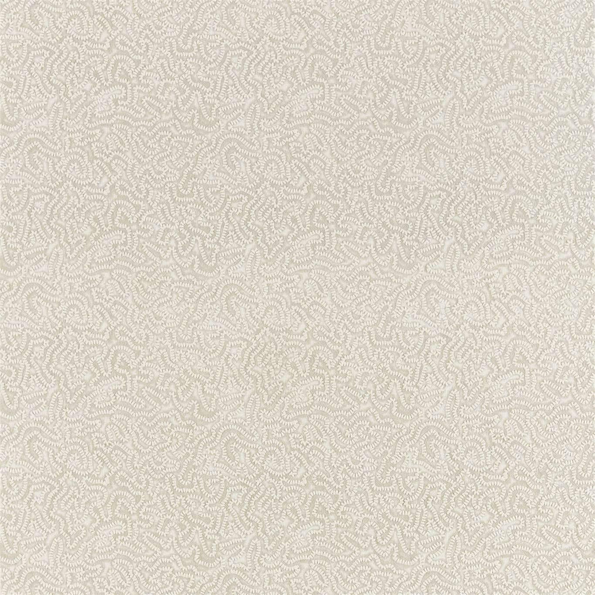 Zoffany Maze Coral Platinum White Fabric