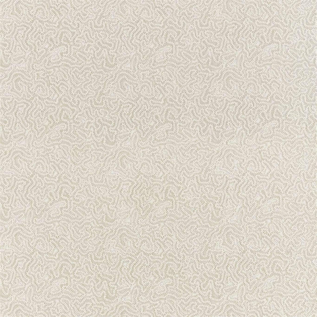 Zoffany Maze Coral Platinum White Fabric