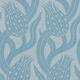 Zoffany Persian Tulip Blue Stone Wallpaper