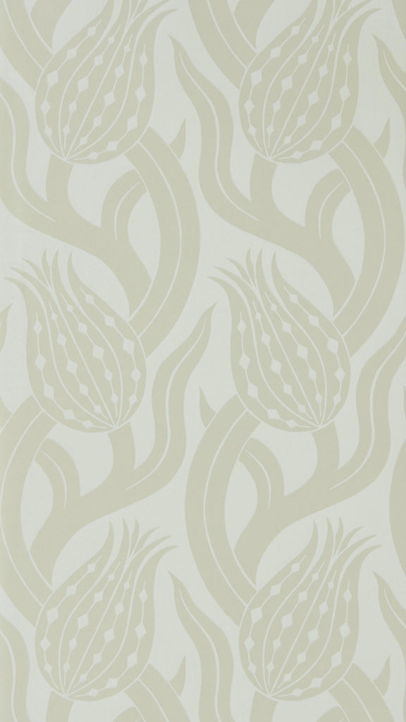 Zoffany Persian Tulip Silver Wallpaper