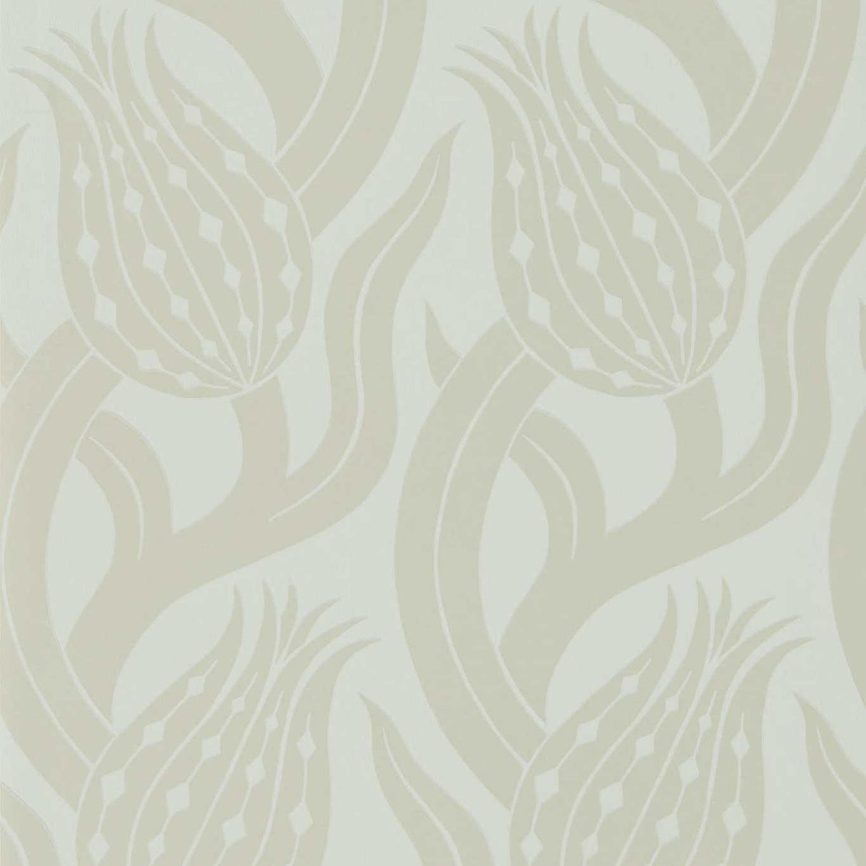 Zoffany Persian Tulip Silver Wallpaper