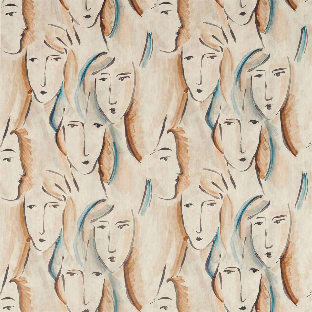 Zoffany Les Dames Peacock / Copper Fabric