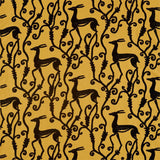 Zoffany Deco Deer Tigers Eye/Vine Black Fabric