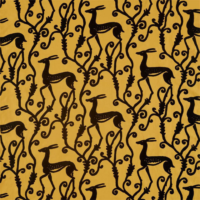 Zoffany Deco Deer Tigers Eye/Vine Black Fabric