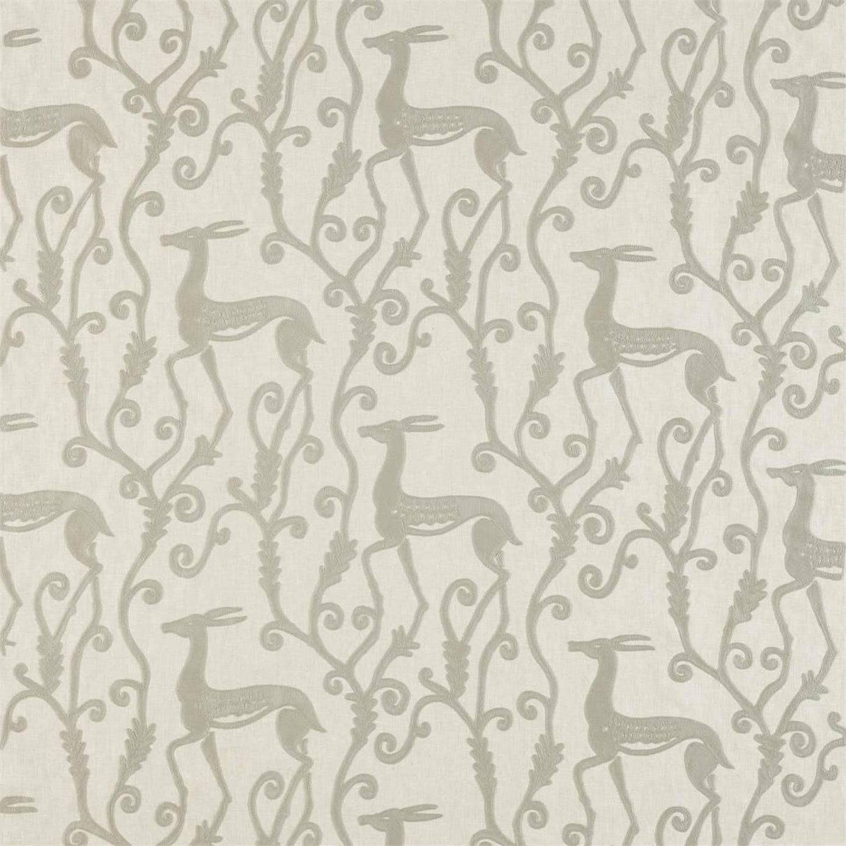 Zoffany Deco Deer Empire Grey Fabric
