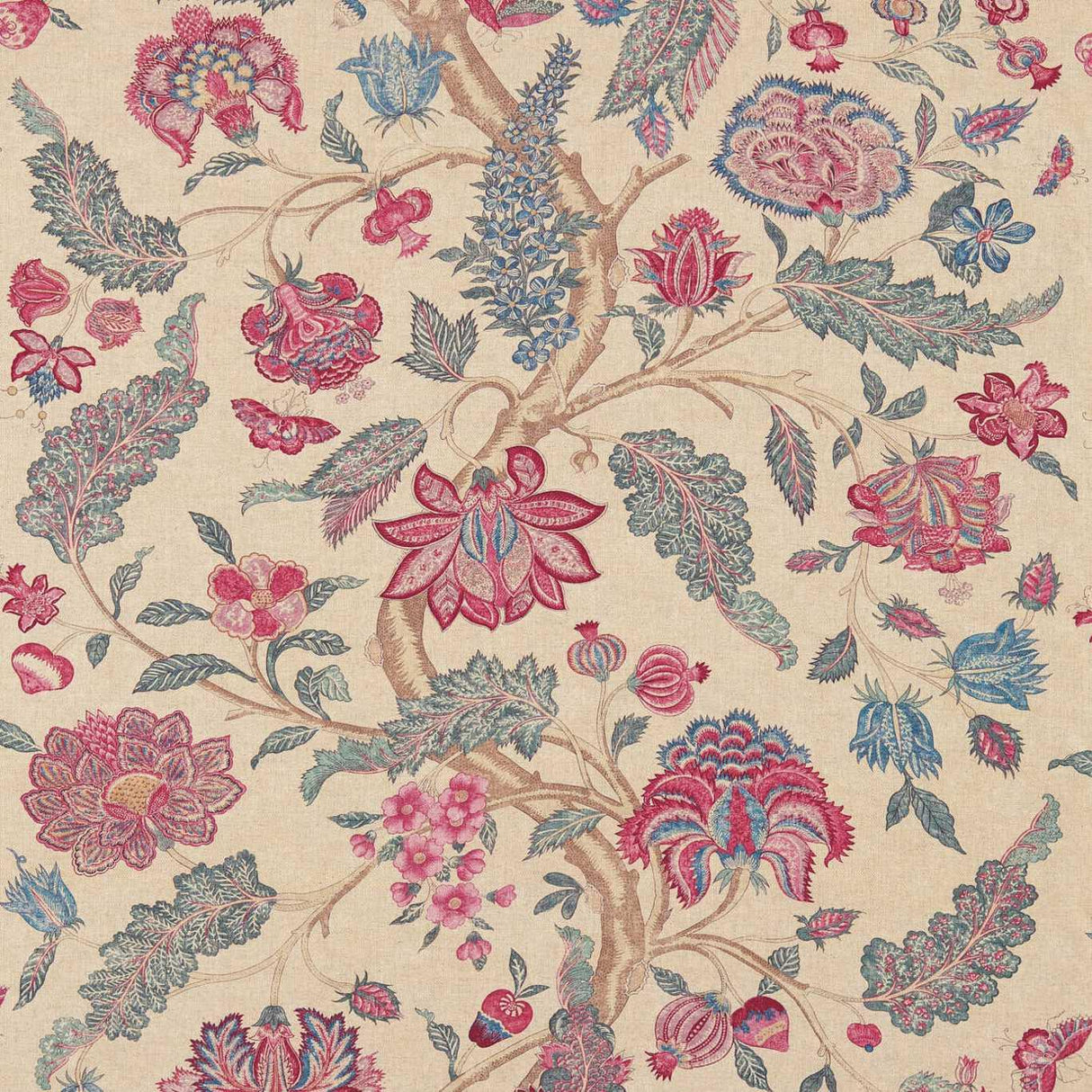 Zoffany Kalamkari Indigo/Red Fabric
