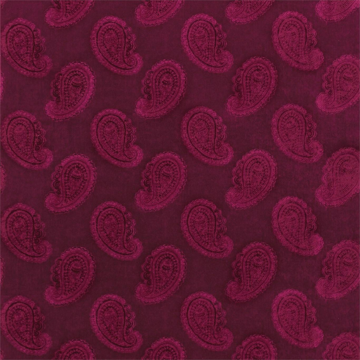 Zoffany Orissa Velvet Burgundy Fabric