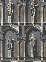 Zoffany Montacute City Grey/Bone Black Wallpaper